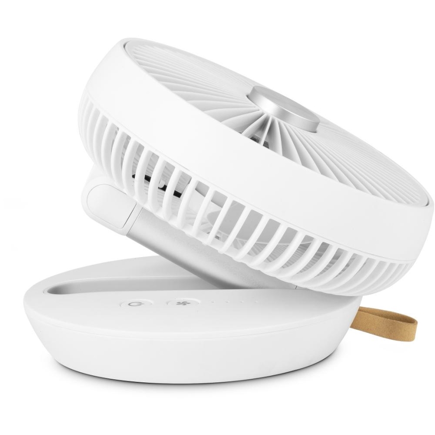 Sencor - Ventilatore da tavolo ricaricabile 5W/5V 4000 mAh bianco