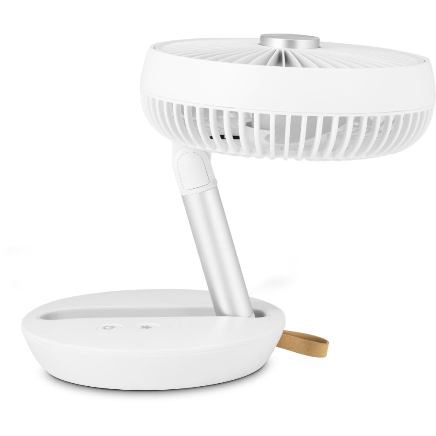 Sencor - Ventilatore da tavolo ricaricabile 5W/5V 4000 mAh bianco