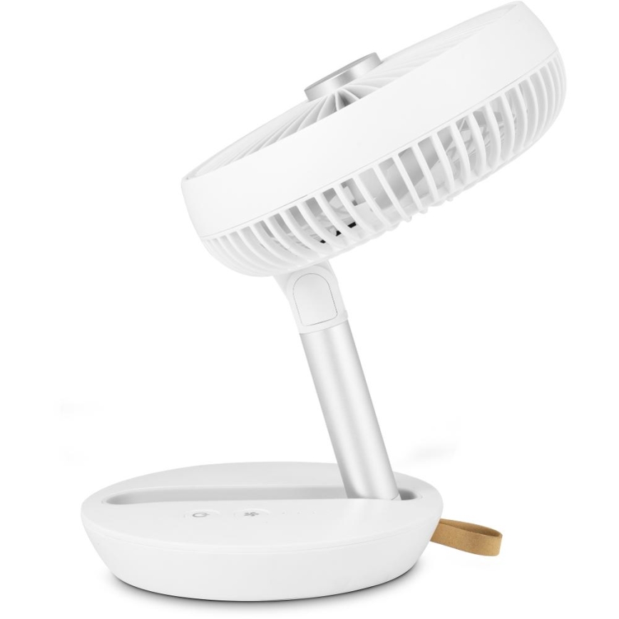 Sencor - Ventilatore da tavolo ricaricabile 5W/5V 4000 mAh bianco