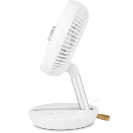 Sencor - Ventilatore da tavolo ricaricabile 5W/5V 4000 mAh bianco