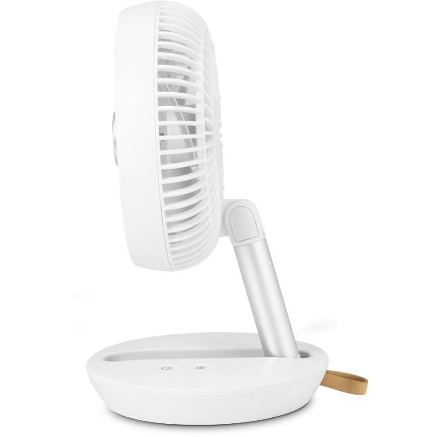 Sencor - Ventilatore da tavolo ricaricabile 5W/5V 4000 mAh bianco