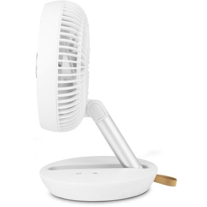 Sencor - Ventilatore da tavolo ricaricabile 5W/5V 4000 mAh bianco