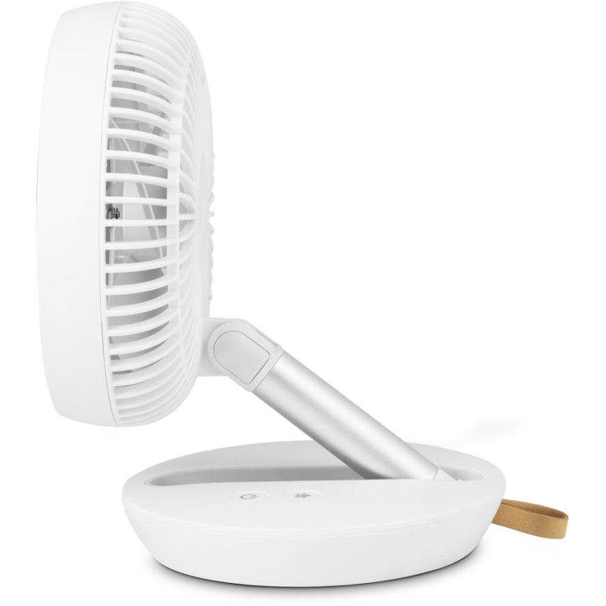 Sencor - Ventilatore da tavolo ricaricabile 5W/5V 4000 mAh bianco