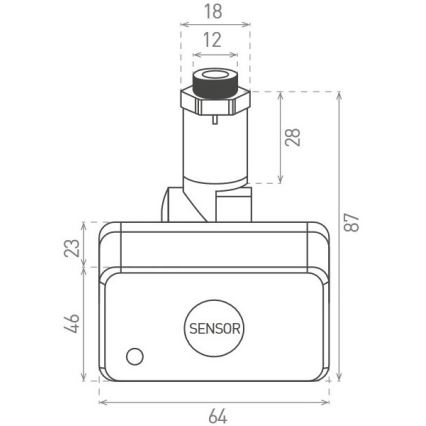 Sensore di movimeno 230V IP65 nero