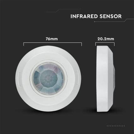 Sensore di movimento a infrarossi 360° 200W/230V bianco