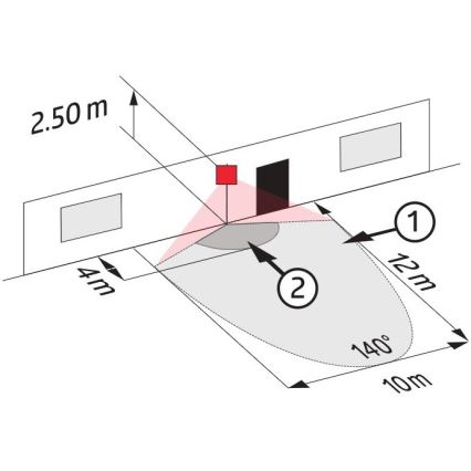 Sensore di movimento da esterno LC-CLICK 140° IP44 nero