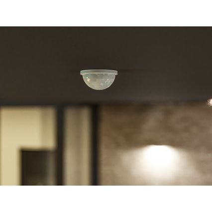 Sensore di movimento e crepuscolare da incasso per controsoffitto 360° 1200W/230V IP54 bianco