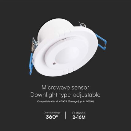 Sensore di movimento da incasso a microonde 360° 230V bianco