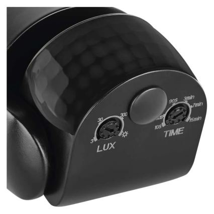 Sensore di movimento e crepuscolare per esterni PIR 1200W/230V IP65, nero