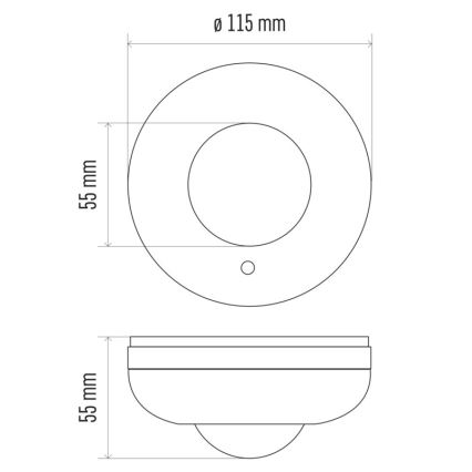 Sensore di movimento PIR B 360° 1200W/230V bianco