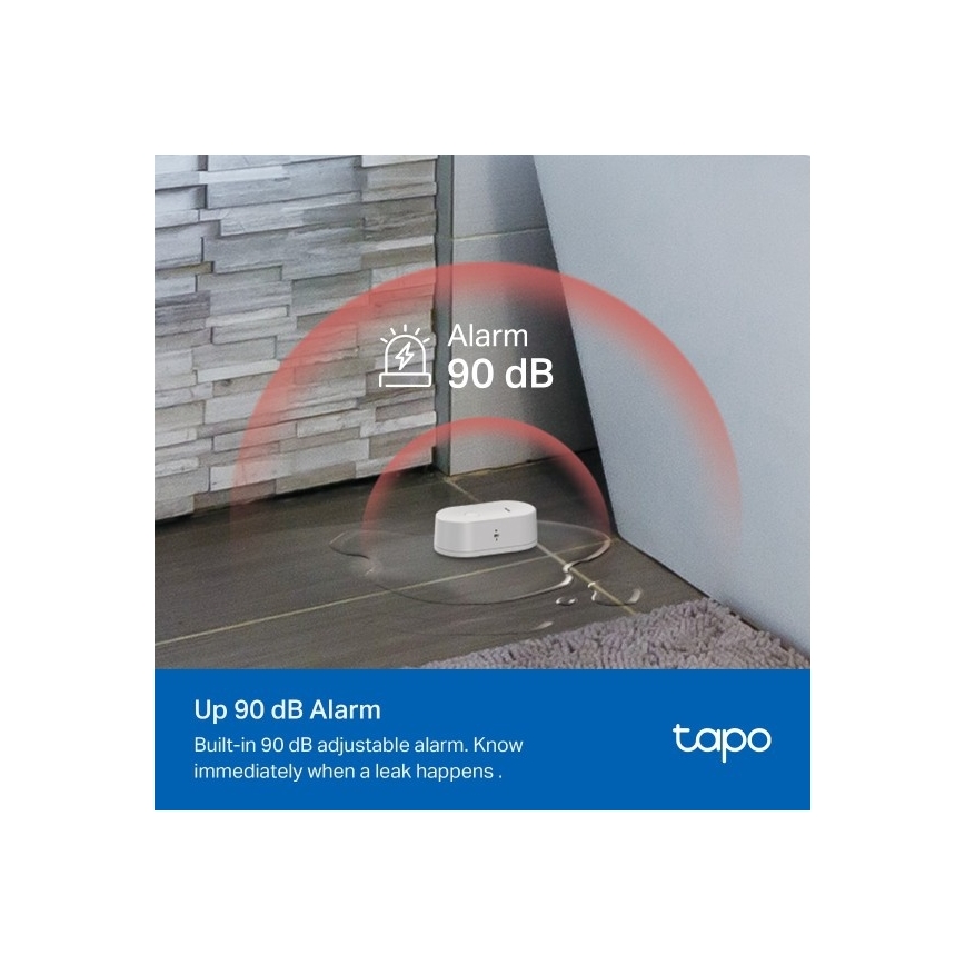 Sensore intelligente per perdite d'acqua, alimentato da 2 batterie AAA