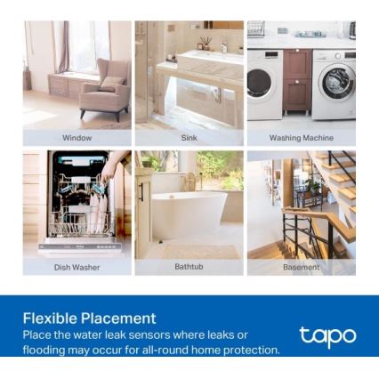 Sensore intelligente per perdite d'acqua, alimentato da 2 batterie AAA