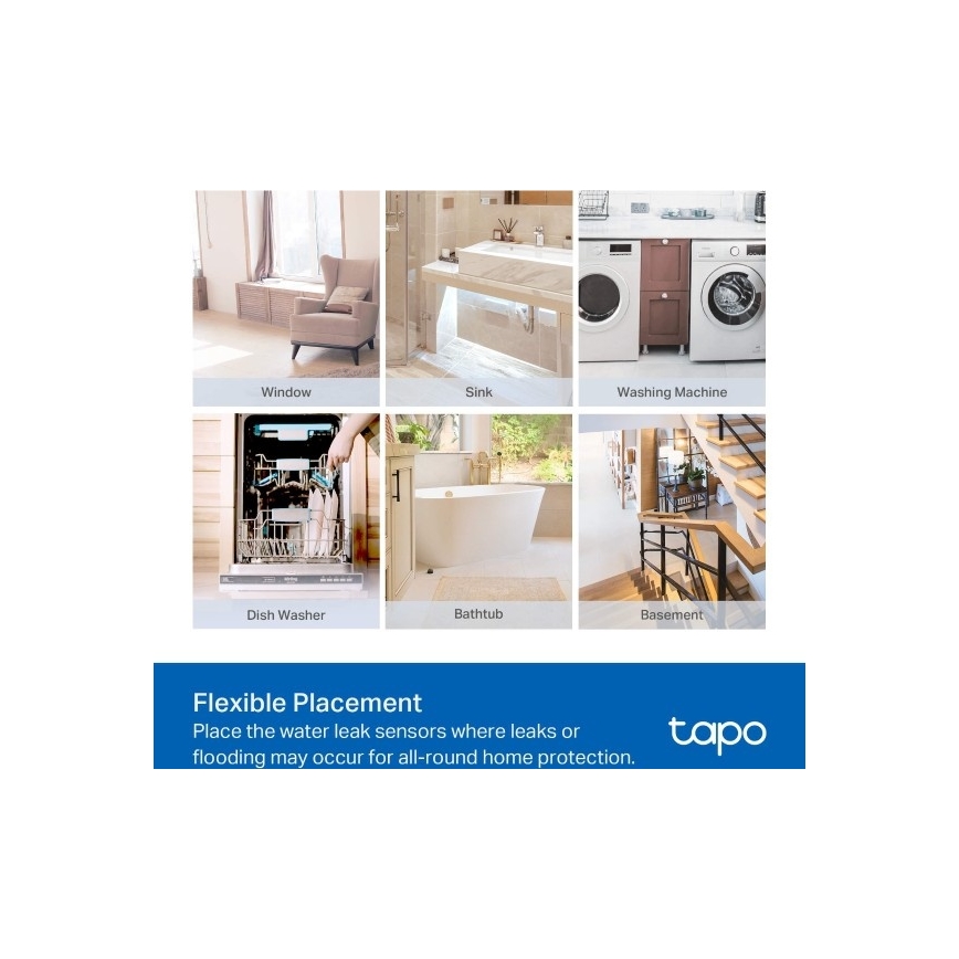 Sensore intelligente per perdite d'acqua, alimentato da 2 batterie AAA