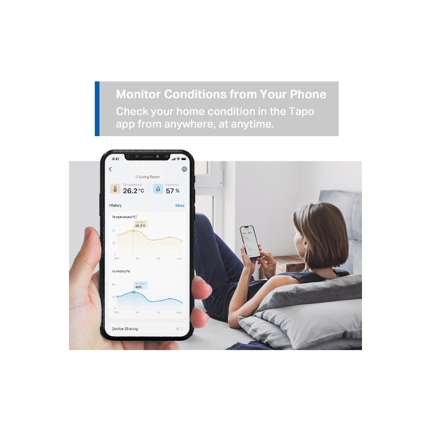 Sensore intelligente per temperatura e umidità 1xCR2450