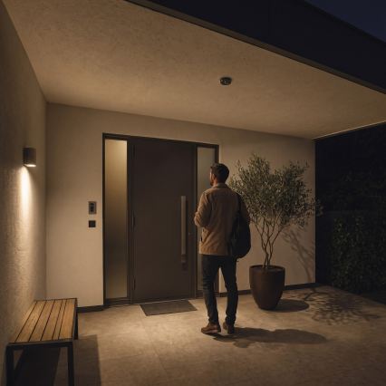 Sensore PIR da esterno con rilevatore di movimento e crepuscolare, 2000W/230V, IP65, nero