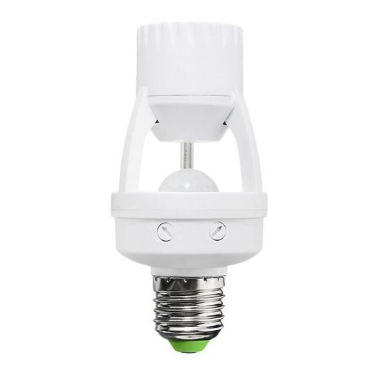 Sensore PIR per lampadina E27 bianco