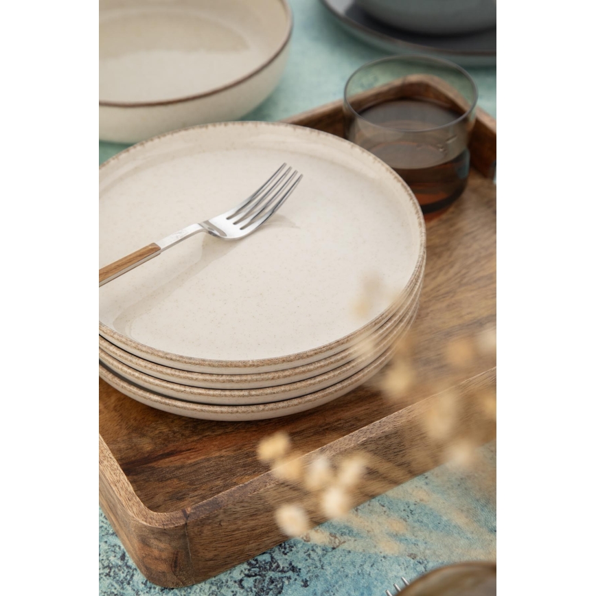 Servizio da tavola 16 pezzi grigio/beige/porcellana