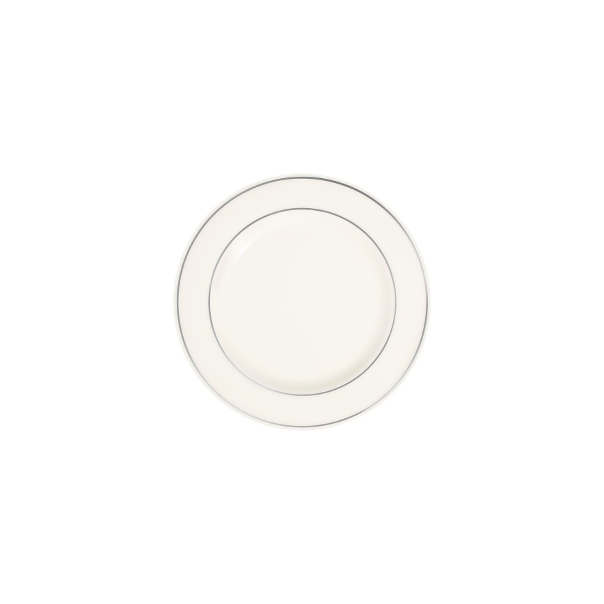 Servizio da tavola 18 pezzi crema/argento/porcellana