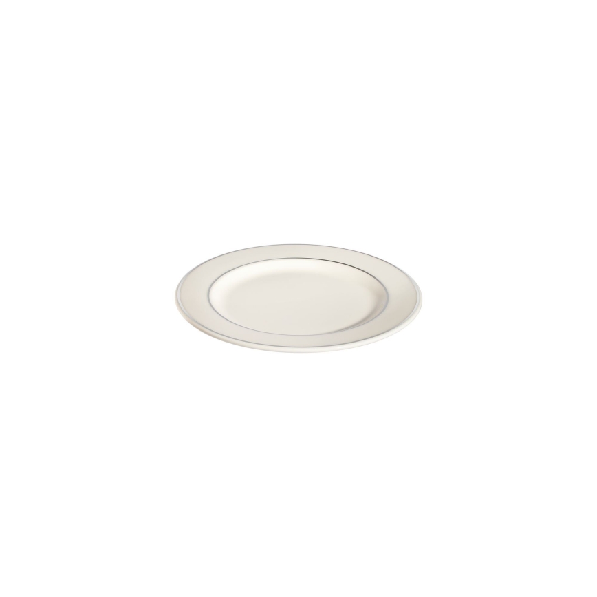 Servizio da tavola 18 pezzi crema/argento/porcellana
