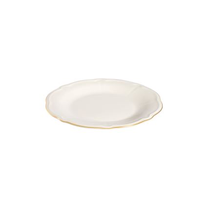 Servizio da tavola 18 pezzi in porcellana bianca con dettagli dorati