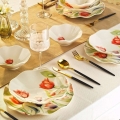 Servizio da tavola 18 pezzi rosso/verde/bianco/porcellana