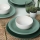Servizio da tavola 18 pezzi, verde/bianco, in ceramica