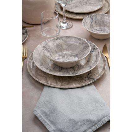Servizio da tavola 24 pezzi beige/grigio/ceramica