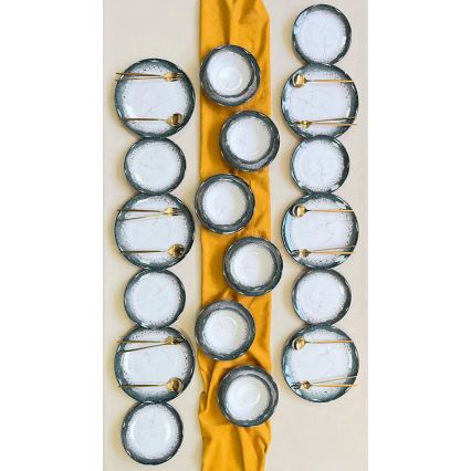 Servizio da tavola 24 pezzi, bianco/antracite in ceramica