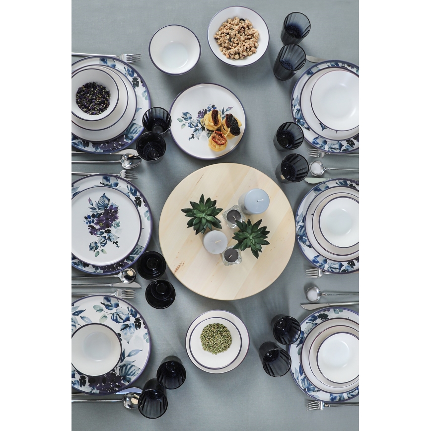 Servizio da tavola 24 pezzi bianco/blu/ceramica