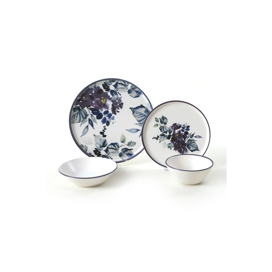 Servizio da tavola 24 pezzi bianco/blu/ceramica