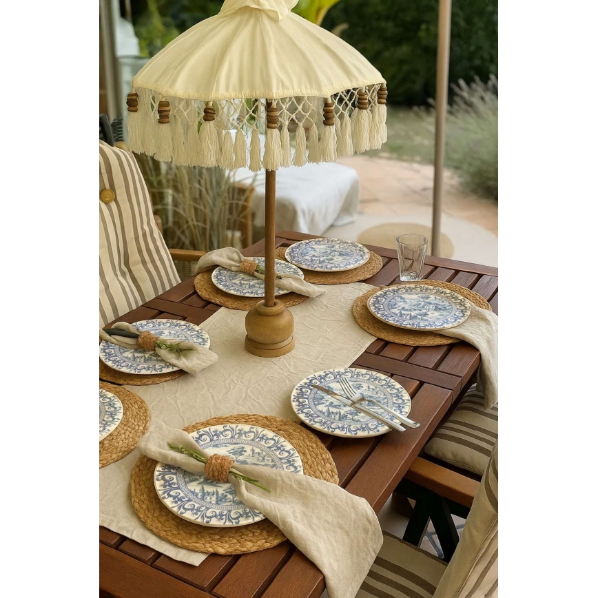 Servizio da tavola 24 pezzi, bianco/blu in porcellana