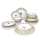 Servizio da tavola 24 pezzi, bianco/nero/oro, in ceramica