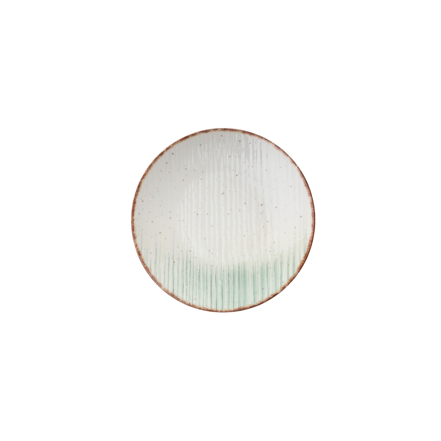 Servizio da tavola 24 pezzi, bianco/verde, in porcellana