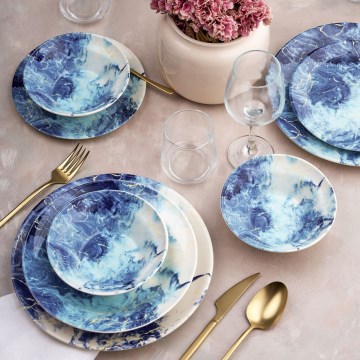 Servizio da tavola 24 pezzi blu/ceramica