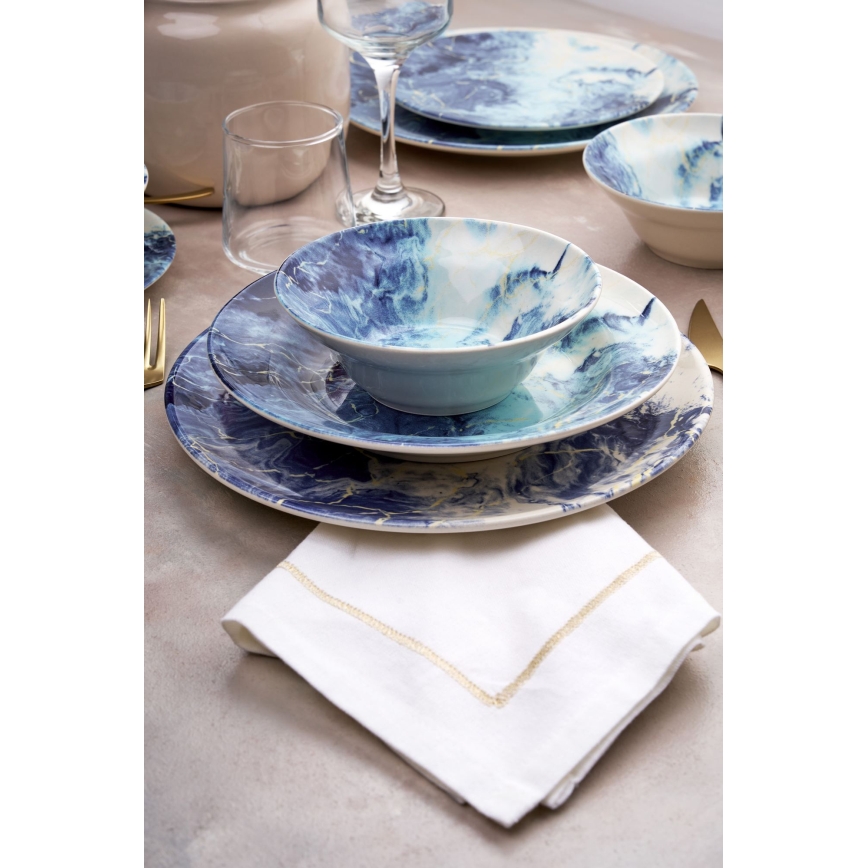 Servizio da tavola 24 pezzi blu/ceramica