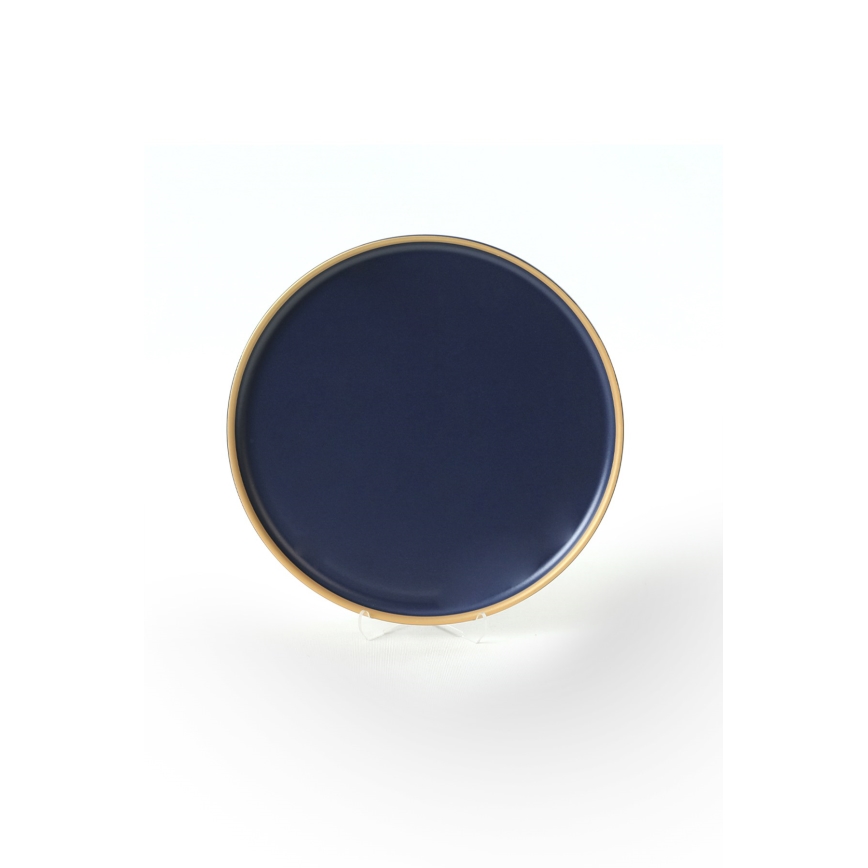 Servizio da tavola 24 pezzi blu/oro in ceramica