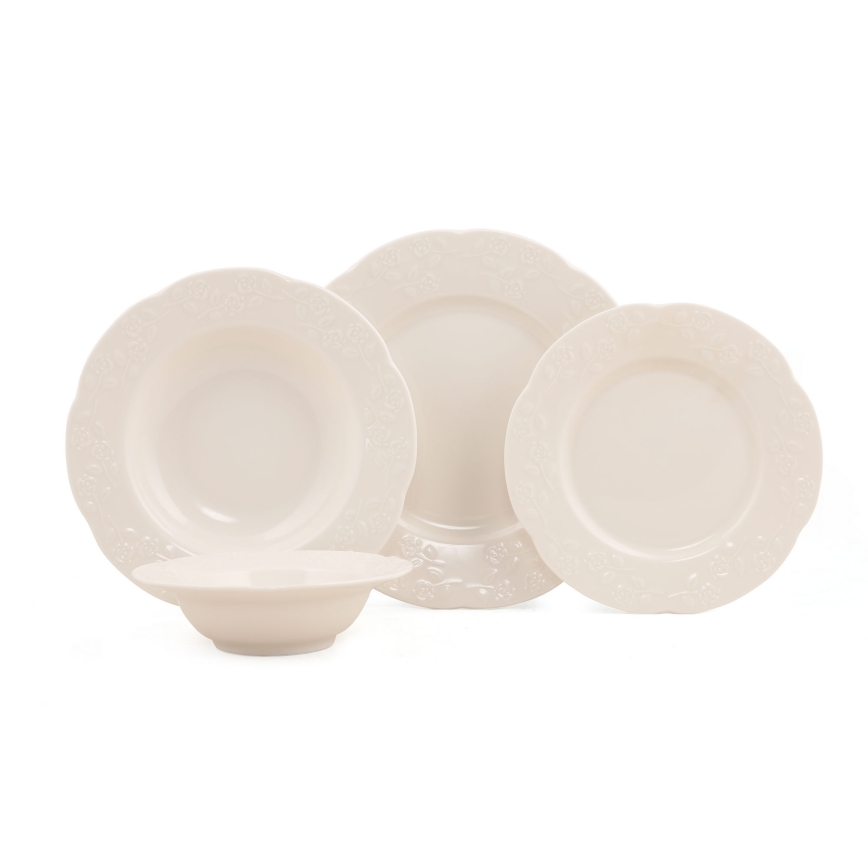 Servizio da tavola 24 pezzi crema/porcellana