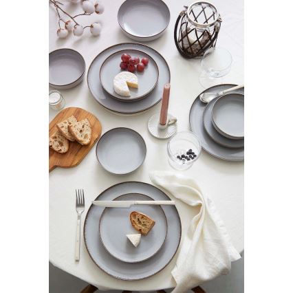 Servizio da tavola 24 pezzi grigio/porcellana