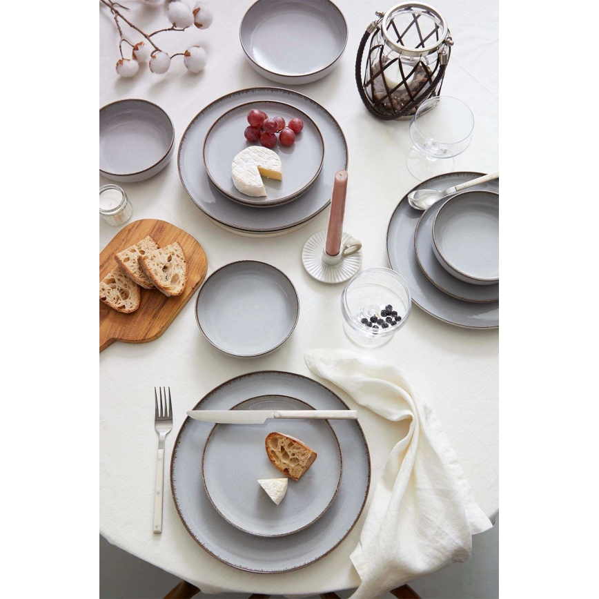 Servizio da tavola 24 pezzi grigio/porcellana
