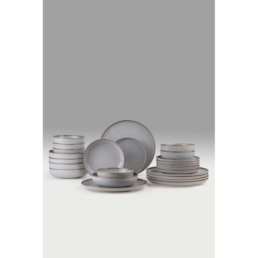 Servizio da tavola 24 pezzi grigio/porcellana