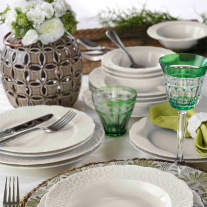 Servizio da tavola 24 pezzi in porcellana, bianco