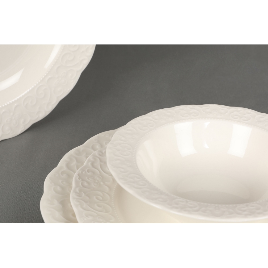 Servizio da tavola 24 pezzi in porcellana, bianco