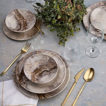 Servizio da tavola 24 pezzi marrone/ceramica