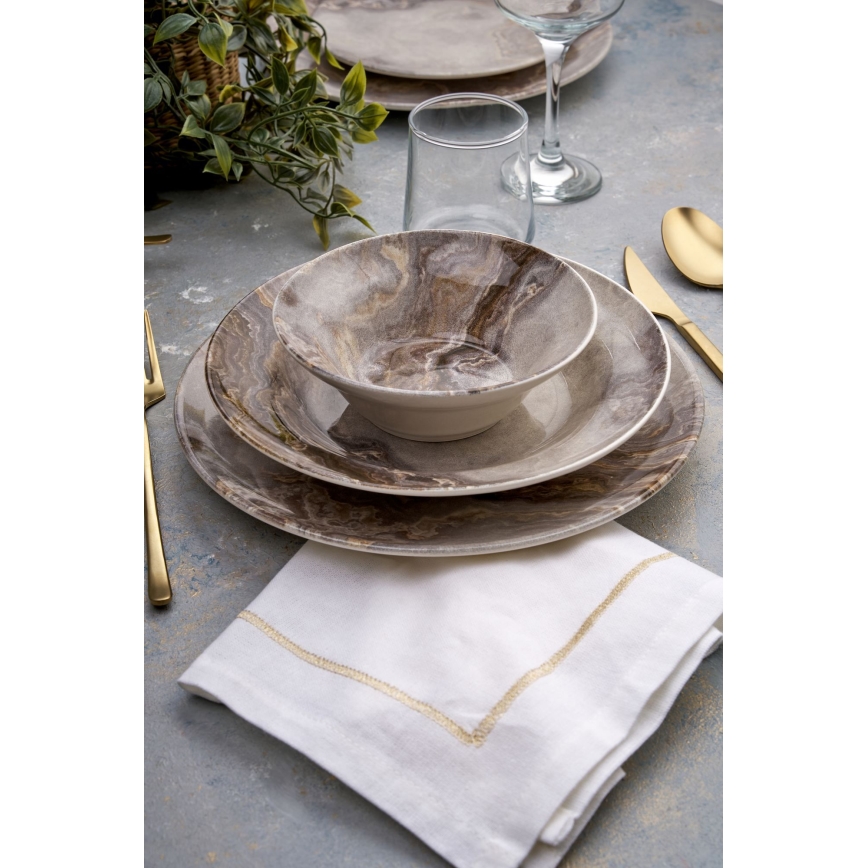 Servizio da tavola 24 pezzi marrone/ceramica