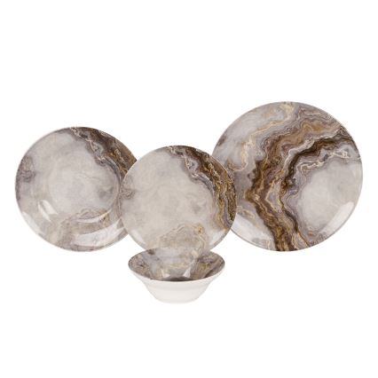 Servizio da tavola 24 pezzi marrone/ceramica