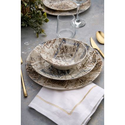 Servizio da tavola 24 pezzi, marrone/ceramica