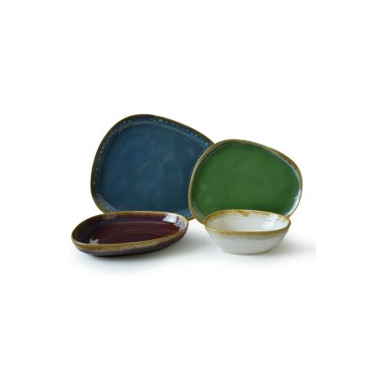 Servizio da tavola 24 pezzi multicolore in grès