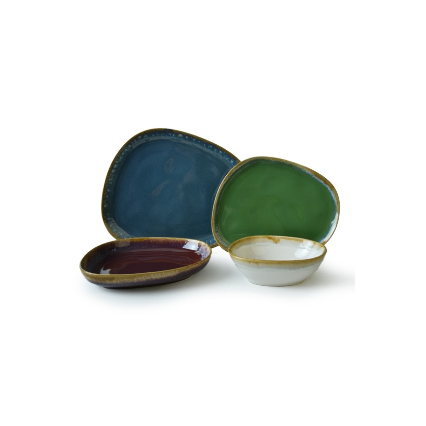 Servizio da tavola 24 pezzi multicolore in grès