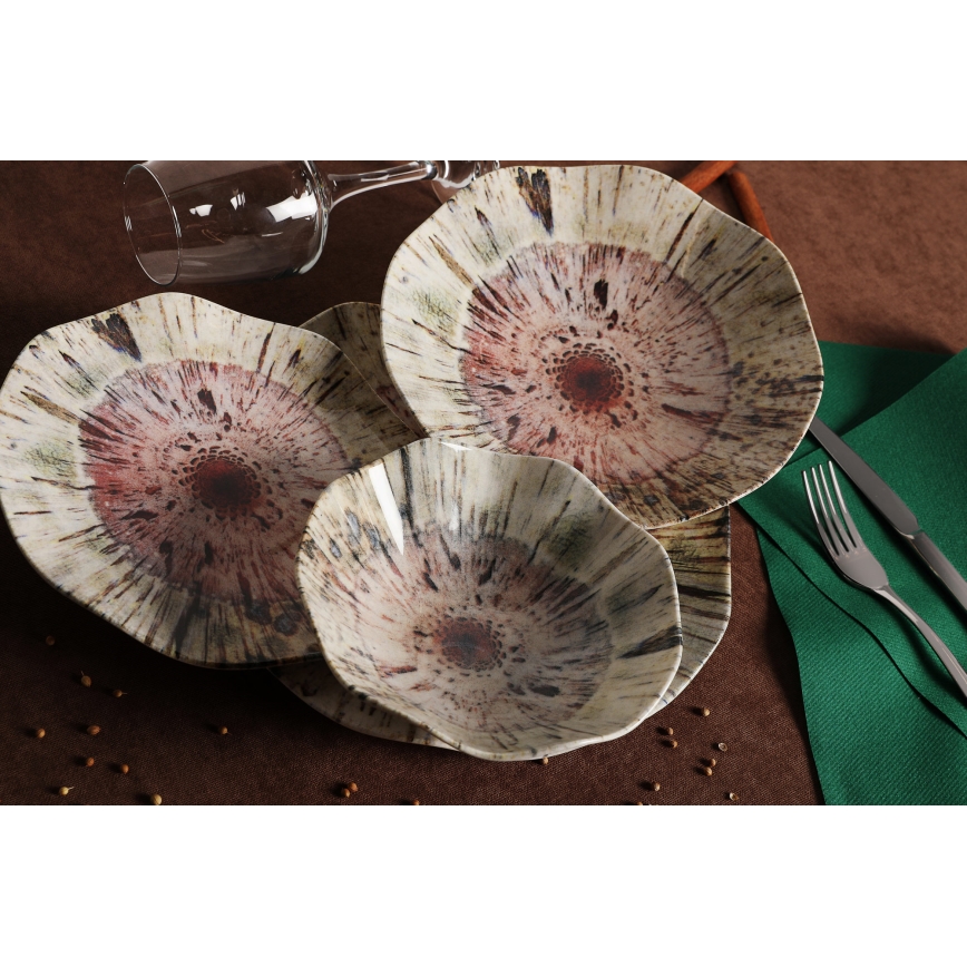 Servizio da tavola 24 pezzi multicolore/porcellana