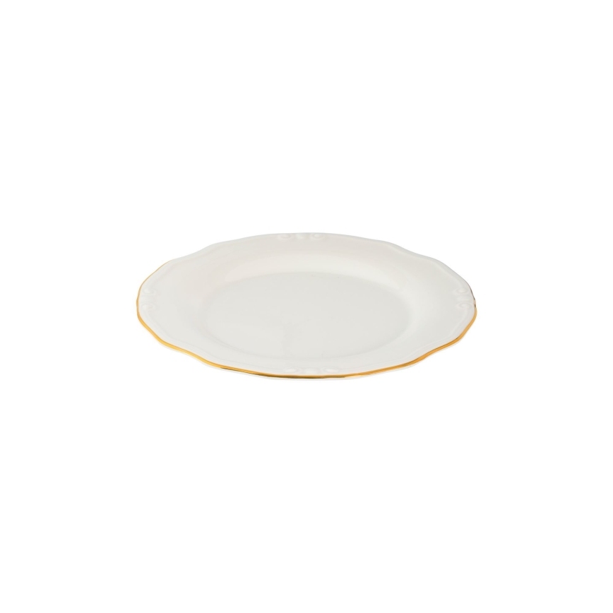 Servizio da tavola 24 pezzi — bianco con finiture oro, in porcellana